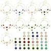 Acero Inoxidable Corte Cuadrado Borde de Pan Piedra de Vidrio Colgante Pendientes Collar Pulsera Set de Joyería Chapado en Oro de 18K