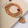 Cuentas de Sándalo Natural de Alta Gama, Cuentas de Buda, Pulseras de Bambú de Loto, Diseño Simple, Regalos para Mejores Amigas
