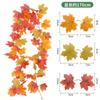 Enredaderas Artificiales de Hojas de Arce Rojas para Colgar en la Pared, Hojas de Árbol Falsas para Exhibiciones de Ventanas Temáticas de Halloween, Decoraciones de Pared y Techo, Enredaderas Florales