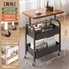 Mesa de centro móvil, carrito pequeño, mesa auxiliar de doble capa, mesa pequeña de almacenamiento para sofá de sala de estar con ruedas, mesa de té, estante de almacenamiento para dormitorio
