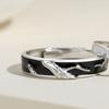 Anillos de Pareja Primavera Madera Muerta, un Par de Anillos de Diseño Creativo de Alta Gama Estilo Bosque Ins, Hojas, Ajustables para Hombre y Mujer