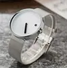Reloj de concepto coreano con correa de malla tejida, reloj giratorio para niños y niñas, reloj de correa de acero unisex de moda, reloj de comercio exterior