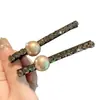 Pinza para el Cabello de Alta Gama con Perlas y Pedrería, Pinza de Pato Retro de Lujo Ligero, Pinza para Flequillo Lateral de la Frente, Pasador de Moda Versátil
