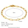 Moda Europea y Americana Simple Versátil DIY Joyería de Cadena Acero Inoxidable Chapado en Oro de 18K Cadena Retorcida Cadena de Eslabones de Papel Pulsera para Mujeres