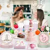 Mm259 Renda Festa do Chá Meninas Festa do Chá da Tarde Louça para Mesa 8 Pessoas Conjunto de 4 Peças de Pratos de Papel, Guardanapos de Papel e Copos de Papel