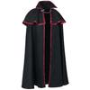 Capa real de Halloween con hombreras para hombre y mujer, disfraz medieval retro con cortina de cuentas y cadena con capucha