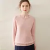Suéter de cachemira cuello redondo mujer cachemira engrosado color liso suelto ajuste slim suéter tejido suéter básico manga larga