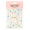 Pegatina de Arte de Uñas con Flor Tridimensional Estilo Ins Color Caramelo en Relieve Flor Fresca Flor de Cinco Pétalos Pintada a Mano Pegatina para Uñas