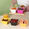 Plato para snacks de plástico directo de fábrica, plato cuadrado para semillas de melón, snacks comerciales, plato pequeño para frutas, plato de acrílico transparente para frutas