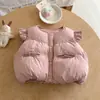 Colete Acolchoado Feminino de Inverno Estilo Coreano Lemon Girl para Bebês, Jaqueta Quente Estilosa e Fofa para Meninas