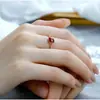 Anillo de Rubí de Imitación Luochen, Cuadrado Ajustable, Gama Alta, Lujo Accesible, Nicho, Anillo Pulsera Versátil y Exquisito