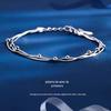 Pulseira Feminina Prata Esterlina Simples Estilo Coreano Personalizada ins Design de Nicho Pulseira de Estudante Mori Presente de Aniversário para Namorada