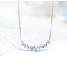 Collar de alta sociedad rojo NIS Net con sonrisa de platino, cadena de clavícula de diamantes cuadrados de escalera brillante, colgante de diamantes reales de platino para mujer