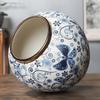 Cerâmica Jingdezhen Vasos de Flores Estilo Chinês Modelo de Caimento Suave Sala de Exposição Hotel Pousada Decorações Vaso Azul e Branco Borboleta Retrô