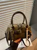 Bolsa Boston Retro Maillard, Bolsa de Mão Feminina Outono/Inverno 2026, Bolsa Tote Pequena, Estilo para o Dia a Dia, Alto Padrão, Luxo Leve