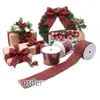 Fita de Natal vermelha e verde fita tecida fita de embalagem fita xadrez tricolor fita de cetim fita de laço decorativo dourado atacado