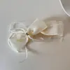 Presilha Banana de Fita com Laço de Rede para Meninas, Presilha Vertical de Luxo de Alta Qualidade, Grampo Doce Antiderrapante para Rabo de Cavalo na Parte de Trás da Cabeça