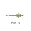 Grampo de Cabelo de Strass Floco de Neve Novo Transfronteiriço Presilha para Franja Lateral Presilha Jacaré Acessório de Cabelo para Meninas com Strass Brilhantes