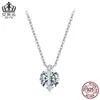 Collar Aiful Classic de Moissanita de 1 Quilate Cadena de Clavícula Chapada en Platino de Plata de Ley S925 Regalo para Novia Colgante de Joyería