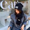Bufanda de Lana Tejida de Color Sólido Estilo Coreano para Otoño e Invierno, Bufanda Pequeña Dulce y Cálida con Etiqueta de Estudiante Nuevo Coreano