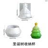 Árbol de Navidad Papá Noel Taza de Vela Molde de Silicona de Resina Pegamento DIY Árbol de Navidad Yeso Cemento Caja de Almacenamiento