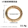 Llavero de anillo de resorte de alambre plano del fabricante, hebilla circular abierta de alambre cuadrado de alta gama que conserva el color, cierre metálico para bolso