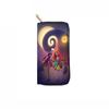 Carteira Transfronteiriça Caveira Pu Zíper Longo 2033 Natal Noite de Terror Carteira Clutch com Impressão de Imagem