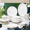 Jingdezhen louça terno Golden Swan casa cerâmica tigela pauzinhos tigela prato terno osso porcelana placa placa de presente impressão