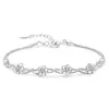 Pulseira de moda estilo Mori japonês e coreano banhada a prata Sansheng Sanshi Shili flor de pêssego pulseira de ameixa com diamante para menina pulseira joia
