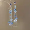 Aretes de Borla de Flor de Acrílico Plateado Estilo Festivo Frescos Elegantes Pendientes Sentido Avanzado Pendientes Sentido del Diseño Nicho
