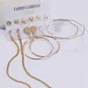 Set de Aretes de Aro con Perlas para Mujer Pendientes Geométricos Pendiente Círculo