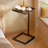 Mesa de Centro de Ferro Forjado Mesa Pequena para Uso Doméstico, Mesa Lateral de Sofá para Apartamento Pequeno, Mesa de Centro Minimalista para Sala de Estar, Mesa de Chá Pequena de Chão para Varanda