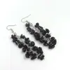 Pendientes de Cristal Natural Popular Europeo y Americano Pendientes de Borla Yoga DIY 7 Colores Pendientes Largos para Mujer