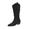 2262-1 Botas de Gamuza Holgadas Talla Grande para Mujer, Botas Vaqueras Occidentales, Botas Largas de Pierna Gruesa, Botas de Montar Altas hasta el Muslo