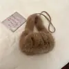 Bolso bandolera de gran capacidad y estilo para mujer, perfecto para el trabajo y los desplazamientos en otoño e invierno, nueva colección 2026, de mano, color café, con detalles de felpa y esponjosos