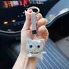 Chaveiro de Gatinho com Diamantes Desenho Animado Coreano para Carro, Chaveiro de Bolsa para Homens e Mulheres, Pingente de Argola, Decoração, Atacado