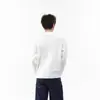 Camisa polo de punto de color liso texturizado de manga larga para hombre, marca de tendencia europea y americana, corte limpio, suéter versátil de cuello camisero para primavera y otoño