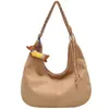 Bolsa feminina de camurça 2026 nova tendência primavera vintage bolsa tote com toque de luxo, bolsa de ombro feminina de grande capacidade