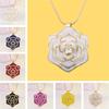 Versión coreana de gran venta colgante chapado en oro de 24k comercio exterior Europa y Estados Unidos WISH gran venta colgante de rosa colgante de cabeza de flor grande de temperamento