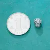 Pulsera de Loto de Plata Pura de Tres Piezas con Cuentas Budistas, Pulsera de Cabeza de Buda de Plata Pura, Accesorios de Joyería DIY Vajra Bodhi