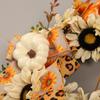 Hongyu Amazon Acción de Gracias Calabaza Blanca Girasol Guirnalda Hogar Exterior Festival de la Cosecha Corona de Halloween