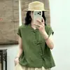 Opciones multicolor, nuevo cuello mao estilo chino, chaleco sin mangas abotonado, top de algodón y lino para mujer, nuevo estilo de verano, versátil y casual
