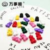 Fábrica al por mayor de accesorios de joyería DIY, pendientes de oso de aleación de zinc de color caramelo brillante, pendientes, colgante, material colgante