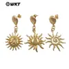 Wt-E806 Exportación Europea y Americana Más Vendido Estilo Ins Pendientes Largos de Latón con Colgante de Girasol para Niñas con Estilo Único
