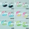 Estilo Japonês e Coreano ins Pequenos Frescos Versátil Cor Contrastante Brincos Elegantes sem Furos de Orelha Clipe de Orelha Espiral Estilo Hong Kong Geométricos em Forma de C Brincos para Mulheres