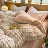 Juego de ropa de cama de cuatro piezas de algodón puro, grado A, seguro para bebés, con temática de dibujos animados, diseño fresco y sencillo con gasa de doble capa, adecuado para dormitorios de estudiantes
