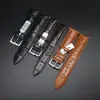 En stock venta al por mayor correa de reloj piel de becerro pasador de resorte hebilla de pasador correa de reloj de cuero de doble cara patrón de bambú cocodrilo para hombres y mujeres