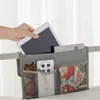 Bolsa colgante de almacenamiento para mesita de noche, organizador de lado de cama para dormitorio para guardar teléfonos móviles y artículos varios, bolsa de almacenamiento, cesta colgante de tela