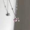 Agradable Collar de Conejo Rosa Dulce Lindo Cadena para Clavícula Diseño de Nicho Conejo del Zodiaco Femenino Año de Cumpleaños Joyería Regalo