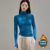 260g Yousi elegante cálida cepillada de cuello alto capa base para mujer camiseta de manga larga de otoño e invierno con hombro normal